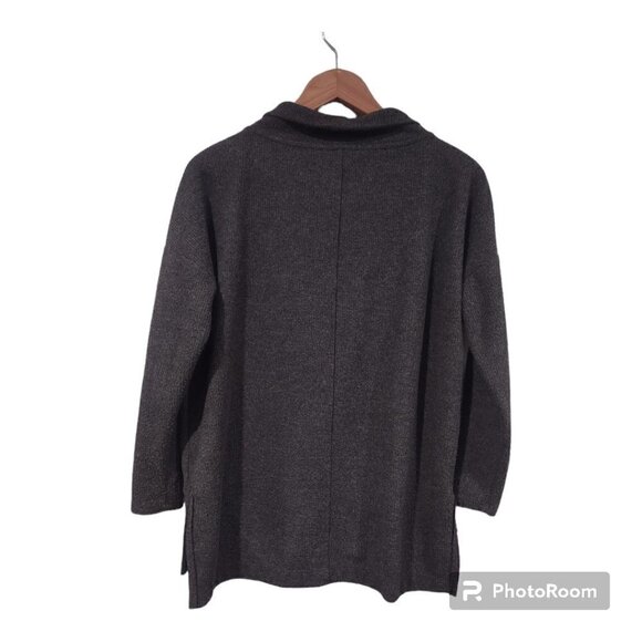 Anthropologie Drop Shoulder Gray Sweater Mock Neck Size XS - Picture 2 of 10